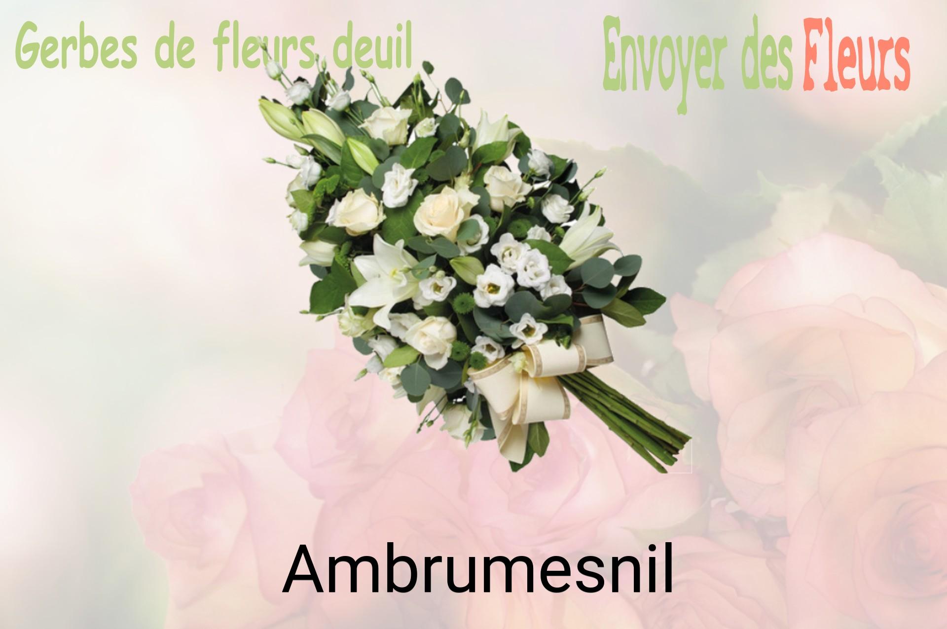 Gerbe de fleurs de deuil livrée à Ambrumesnil